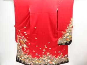 花籠に蝶模様刺繍振袖・長襦袢セット